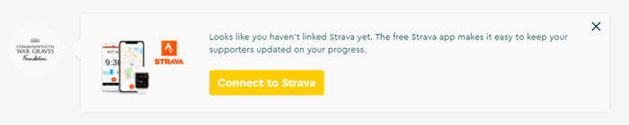 Connect to Strava prompt